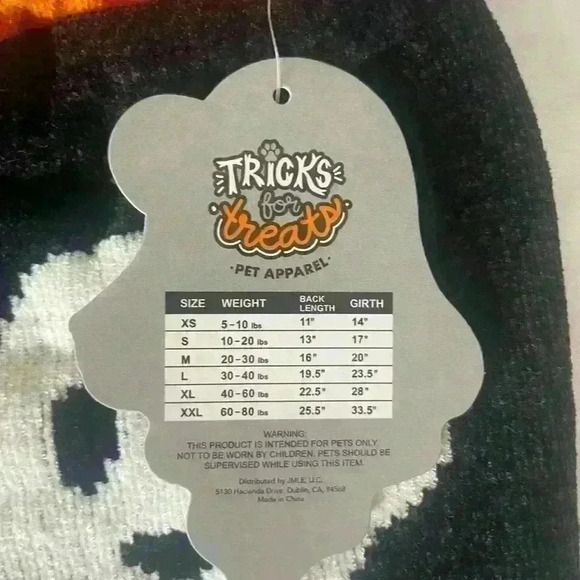 Dog Pet sweater for Halloween super soft orange black ghost size XS - Picture 4 of 4